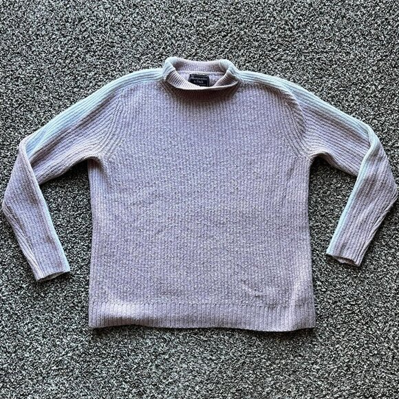 Abercrombie & Fitch Tops - Abercrombie Fitch Pink White Striped Mock Neck Sweater, Womens Medium Pullover